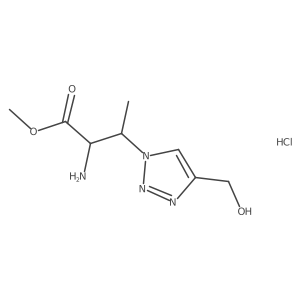 methyl 2-amino-3-(4-(hydroxymethyl)-1H-1,2,3-triazol-1-yl)butanoate hydrochloride Structure