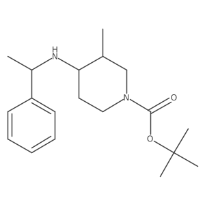 tert-Butyl 3-methyl-4-((1-phenylethyl)amino)piperidine-1-carboxylate结构式