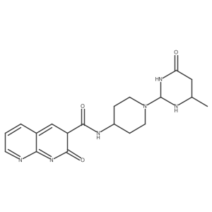N-[1-(4-methyl-6-oxo-1,3-diazinan-2-yl)piperidin-4-yl]-2-oxo-3H-1,8-naphthyridine-3-carboxamide结构式