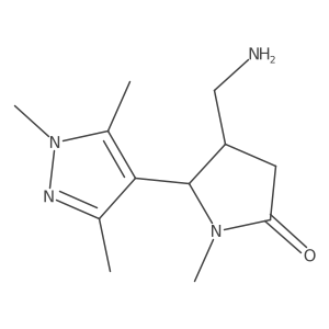 (4R,5S)-4-(Aminomethyl)-1-methyl-5-(1,3,5-trimethylpyrazol-4-yl)pyrrolidin-2-one结构式