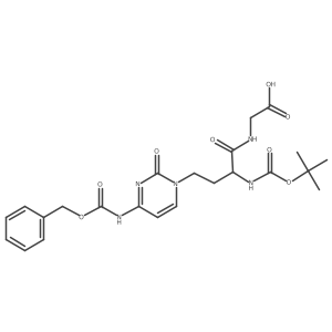 (S)-2-(4-(4-(((Benzyloxy)carbonyl)amino)-2-oxopyrimidin-1(2H)-yl)-2-((tert-butoxycarbonyl)amino)butanamido)acetic acid Structure