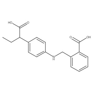 2-(((4-(1-Carboxypropyl)phenyl)amino)methyl)benzoic acid结构式