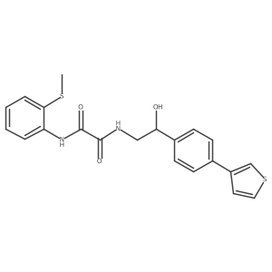 N1-(2-hydroxy-2-(4-(thiophen-3-yl)phenyl)ethyl)-N2-(2-(methylthio)phenyl)oxalamide结构式