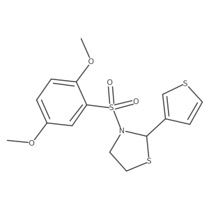 3-((2,5-Dimethoxyphenyl)sulfonyl)-2-(thiophen-3-yl)thiazolidine结构式