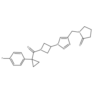 1-((1-(1-(1-(4-fluorophenyl)cyclopropanecarbonyl)azetidin-3-yl)-1H-1,2,3-triazol-4-yl)methyl)pyrrolidin-2-one结构式