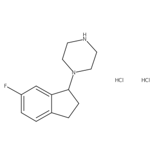 1-(6-fluoro-2,3-dihydro-1H-inden-1-yl)piperazine dihydrochloride Structure