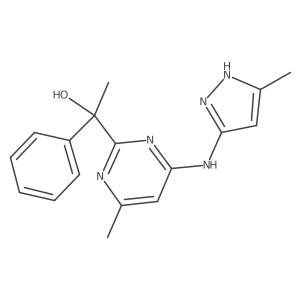 alpha,4-dimethyl-6-[(5-methyl-1H-pyrazol-3-yl)amino]-alpha-phenyl-2-pyrimidinemethanol Structure