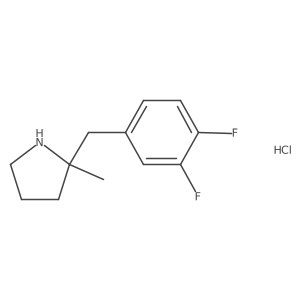 2-[(3,4-Difluorophenyl)methyl]-2-methylpyrrolidine hydrochloride Structure