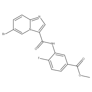3-[(6-Bromoimidazo[1,2-a]pyridine-3-carbonyl)-amino]-4-fluorobenzoic acid methyl ester结构式