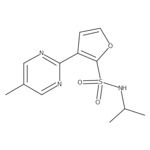 3-(5-methylpyrimidin-2-yl)-N-(propan-2-yl)furan-2-sulfonamide结构式