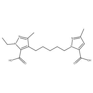 4-(5-(5-Carboxy-3-methyl-1H-pyrazol-1-yl)pentyl)-1-ethyl-3-methyl-1H-pyrazole-5-carboxylic acid结构式