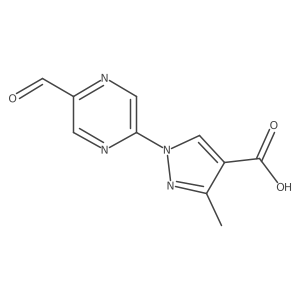 1-(5-formylpyrazin-2-yl)-3-methyl-1H-pyrazole-4-carboxylic acid结构式