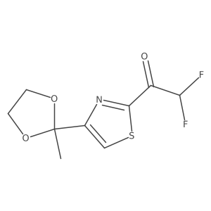 2,2-Difluoro-1-[4-(2-methyl-1,3-dioxolan-2-yl)-1,3-thiazol-2-yl]ethan-1-one结构式
