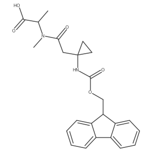 (2S)-2-{2-[1-({[(9H-fluoren-9-yl)methoxy]carbonyl}amino)cyclopropyl]-N-methylacetamido}propanoic acid结构式