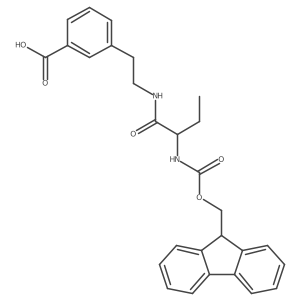 3-{2-[(2R)-2-({[(9H-fluoren-9-yl)methoxy]carbonyl}amino)butanamido]ethyl}benzoic acid结构式