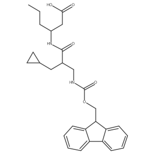 (3S)-3-[2-(cyclopropylmethyl)-3-({[(9H-fluoren-9-yl)methoxy]carbonyl}amino)propanamido]hexanoic acid Structure