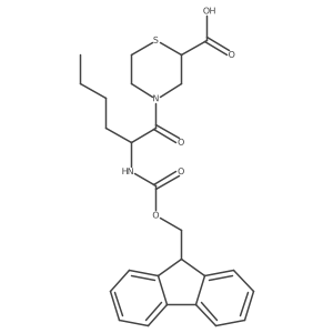 4-[(2S)-2-({[(9H-fluoren-9-yl)methoxy]carbonyl}amino)hexanoyl]thiomorpholine-2-carboxylic acid结构式