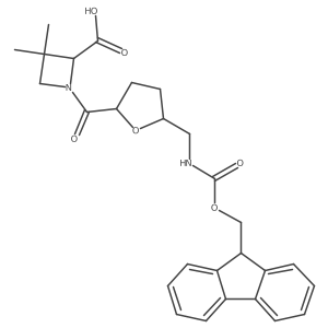 1-{5-[({[(9H-fluoren-9-yl)methoxy]carbonyl}amino)methyl]oxolane-2-carbonyl}-3,3-dimethylazetidine-2-carboxylic acid Structure
