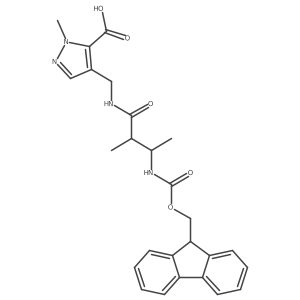 4-{[3-({[(9H-fluoren-9-yl)methoxy]carbonyl}amino)-2-methylbutanamido]methyl}-1-methyl-1H-pyrazole-5-carboxylic acid Structure