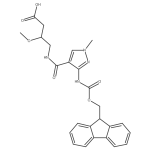 4-{[3-({[(9H-fluoren-9-yl)methoxy]carbonyl}amino)-1-methyl-1H-pyrazol-4-yl]formamido}-3-methoxybutanoic acid Structure