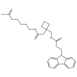 6-(2-{1-[({[(9H-fluoren-9-yl)methoxy]carbonyl}amino)methyl]cyclobutyl}acetamido)hexanoic acid Structure