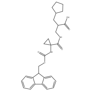 2-(cyclopentylmethyl)-3-{[1-({[(9H-fluoren-9-yl)methoxy]carbonyl}amino)cyclopropyl]formamido}propanoic acid Structure