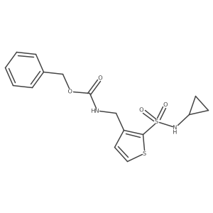 benzyl N-{[2-(cyclopropylsulfamoyl)thiophen-3-yl]methyl}carbamate结构式