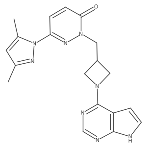 6-(3,5-dimethyl-1H-pyrazol-1-yl)-2-[(1-{7H-pyrrolo[2,3-d]pyrimidin-4-yl}azetidin-3-yl)methyl]-2,3-dihydropyridazin-3-one Structure
