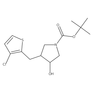 rac-tert-butyl (3R,4S)-3-[(3-chlorothiophen-2-yl)methyl]-4-hydroxypyrrolidine-1-carboxylate结构式