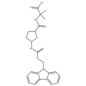 rac-2-{[(1R,3S)-3-({[(9H-fluoren-9-yl)methoxy]carbonyl}amino)cyclopentyl]formamido}-2-methylpropanoic acid结构式