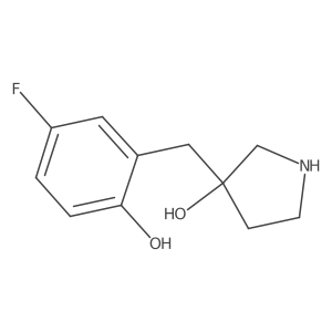 3-[(5-Fluoro-2-hydroxyphenyl)methyl]pyrrolidin-3-ol结构式