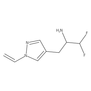 3-(1-ethenyl-1H-pyrazol-4-yl)-1,1-difluoropropan-2-amine结构式