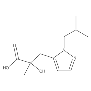 2-hydroxy-2-methyl-3-[1-(2-methylpropyl)-1H-pyrazol-5-yl]propanoic acid结构式