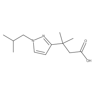 3-methyl-3-[1-(2-methylpropyl)-1H-pyrazol-3-yl]butanoic acid结构式