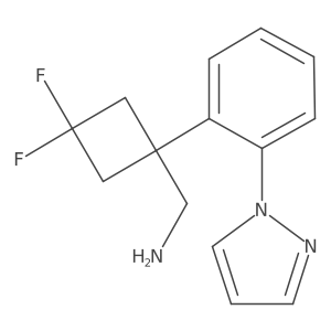 {3,3-difluoro-1-[2-(1H-pyrazol-1-yl)phenyl]cyclobutyl}methanamine Structure