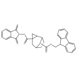 rac-4-(1,3-dioxo-2,3-dihydro-1H-isoindol-2-yl) 9-(9H-fluoren-9-yl)methyl (1R,2S,4R,6S)-9-azatricyclo[4.2.1.0,2,4]nonane-4,9-dicarboxylate Structure