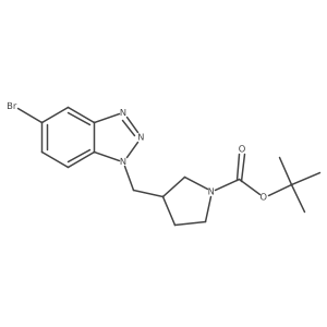 tert-butyl 3-[(5-bromo-1H-1,2,3-benzotriazol-1-yl)methyl]pyrrolidine-1-carboxylate Structure