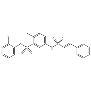 N-(2-fluorophenyl)-2-methyl-5-(2-phenylethenesulfonamido)benzene-1-sulfonamide Structure