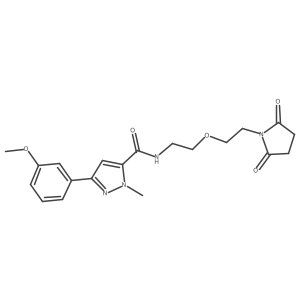 N-(2-(2-(2,5-dioxopyrrolidin-1-yl)ethoxy)ethyl)-3-(3-methoxyphenyl)-1-methyl-1H-pyrazole-5-carboxamide结构式