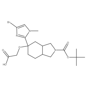2-{[5-(4-bromo-1-methyl-1H-imidazol-2-yl)-2-[(tert-butoxy)carbonyl]-octahydro-1H-isoindol-5-yl]oxy}acetic acid结构式