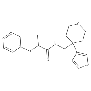 2-phenoxy-N-((4-(thiophen-3-yl)tetrahydro-2H-pyran-4-yl)methyl)propanamide结构式