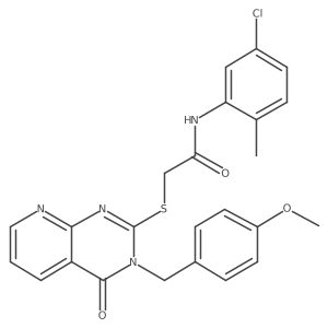 N-(5-chloro-2-methylphenyl)-2-({3-[(4-methoxyphenyl)methyl]-4-oxo-3H,4H-pyrido[2,3-d]pyrimidin-2-yl}sulfanyl)acetamide Structure