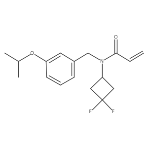 N-(3,3-Difluorocyclobutyl)-N-[(3-propan-2-yloxyphenyl)methyl]prop-2-enamide结构式
