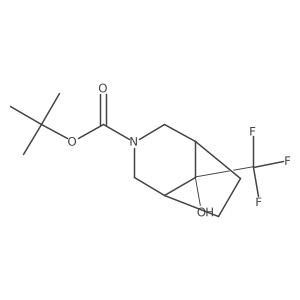 Tert-butyl 8-hydroxy-8-(trifluoromethyl)-3-azabicyclo[3.2.1]octane-3-carboxylate Structure