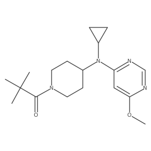 1-{4-[Cyclopropyl(6-methoxypyrimidin-4-yl)amino]piperidin-1-yl}-2,2-dimethylpropan-1-one Structure