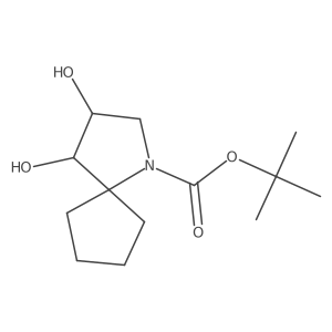 rac-tert-butyl (3R,4S)-3,4-dihydroxy-1-azaspiro[4.4]nonane-1-carboxylate结构式