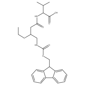 (2S)-2-[3-ethoxy-4-({[(9H-fluoren-9-yl)methoxy]carbonyl}amino)butanamido]-3-methylbutanoic acid结构式