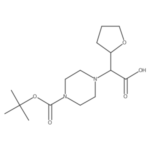 2-(4-Tert-butoxycarbonylpiperazin-1-yl)-2-tetrahydrofuran-2-yl-acetic acid结构式