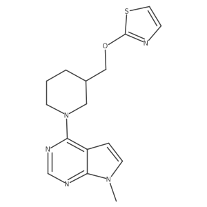 1-{7-methyl-7H-pyrrolo[2,3-d]pyrimidin-4-yl}-3-[(1,3-thiazol-2-yloxy)methyl]piperidine Structure