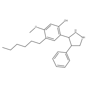 4-Hexyl-5-methoxy-2-(4-phenylpyrazolidin-3-yl)phenol Structure
